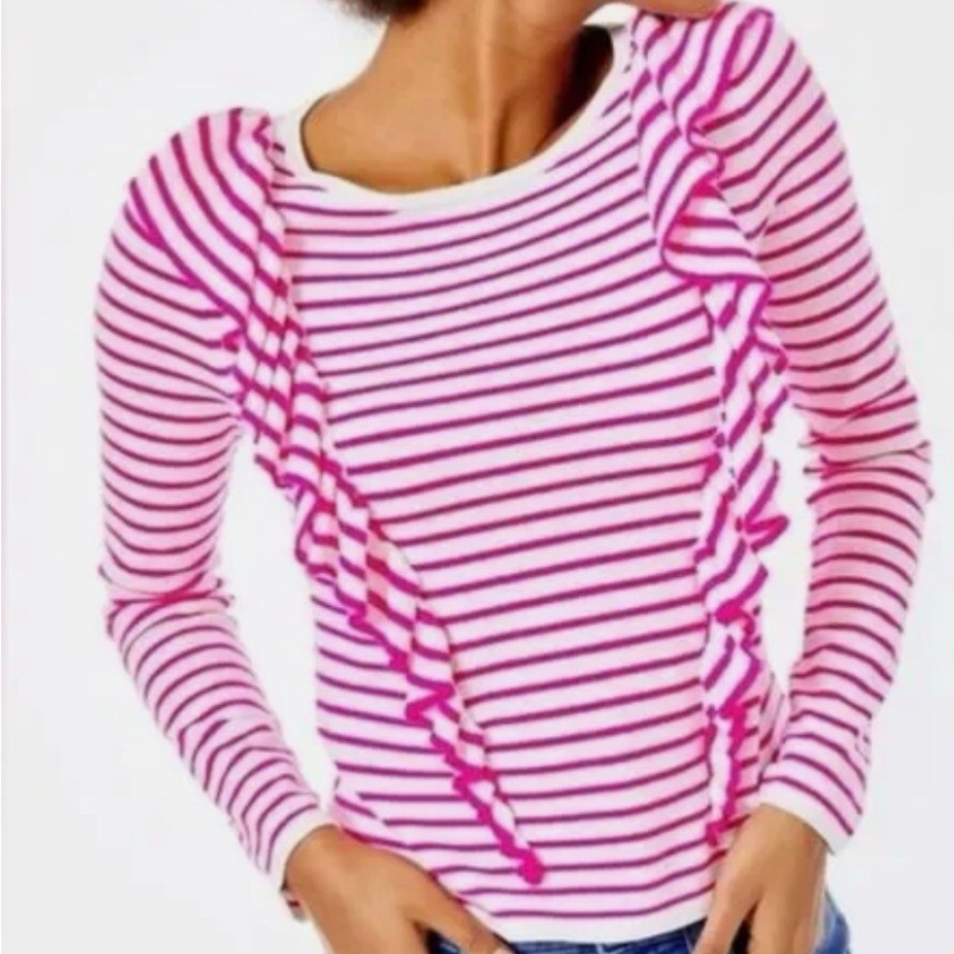 Lilly Pulitzer Ruth Ruffle Light Weight Top Nwot